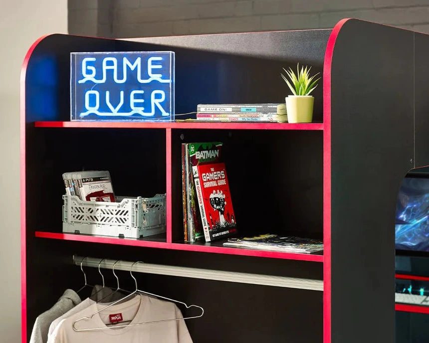 Julian Bowen Wooden Impact Gaming Bunk Bed With Built In Desk