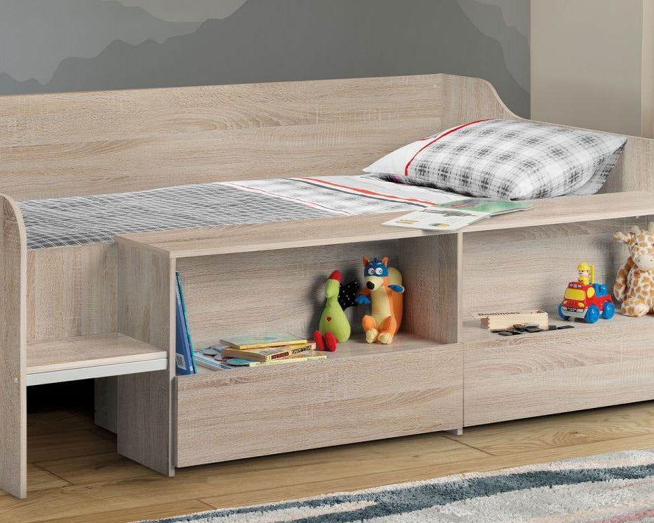 Julian Bowen Stella Low Sleeper Bed Oak Close Up-Better Bed Company