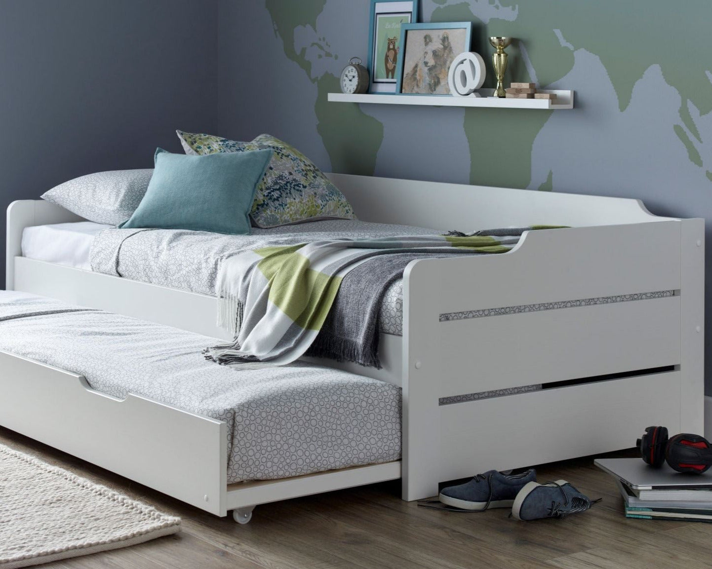Bedmaster Copella White Wooden Guest Bed With Trundle