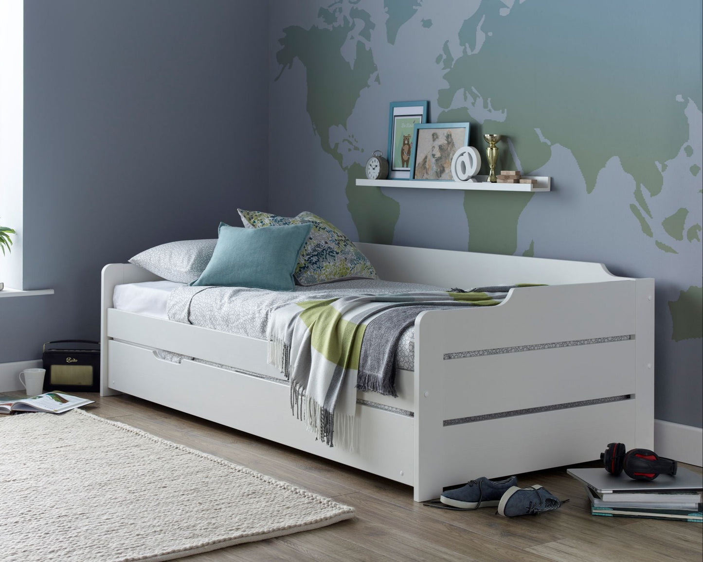 Bedmaster Copella White Wooden Guest Bed With Trundle