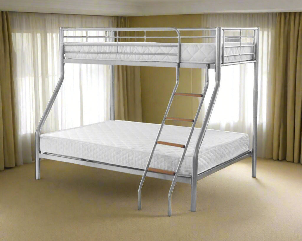 Heartlands Alexa Triple Metal Bunk Bed Silver-Better Bed Company