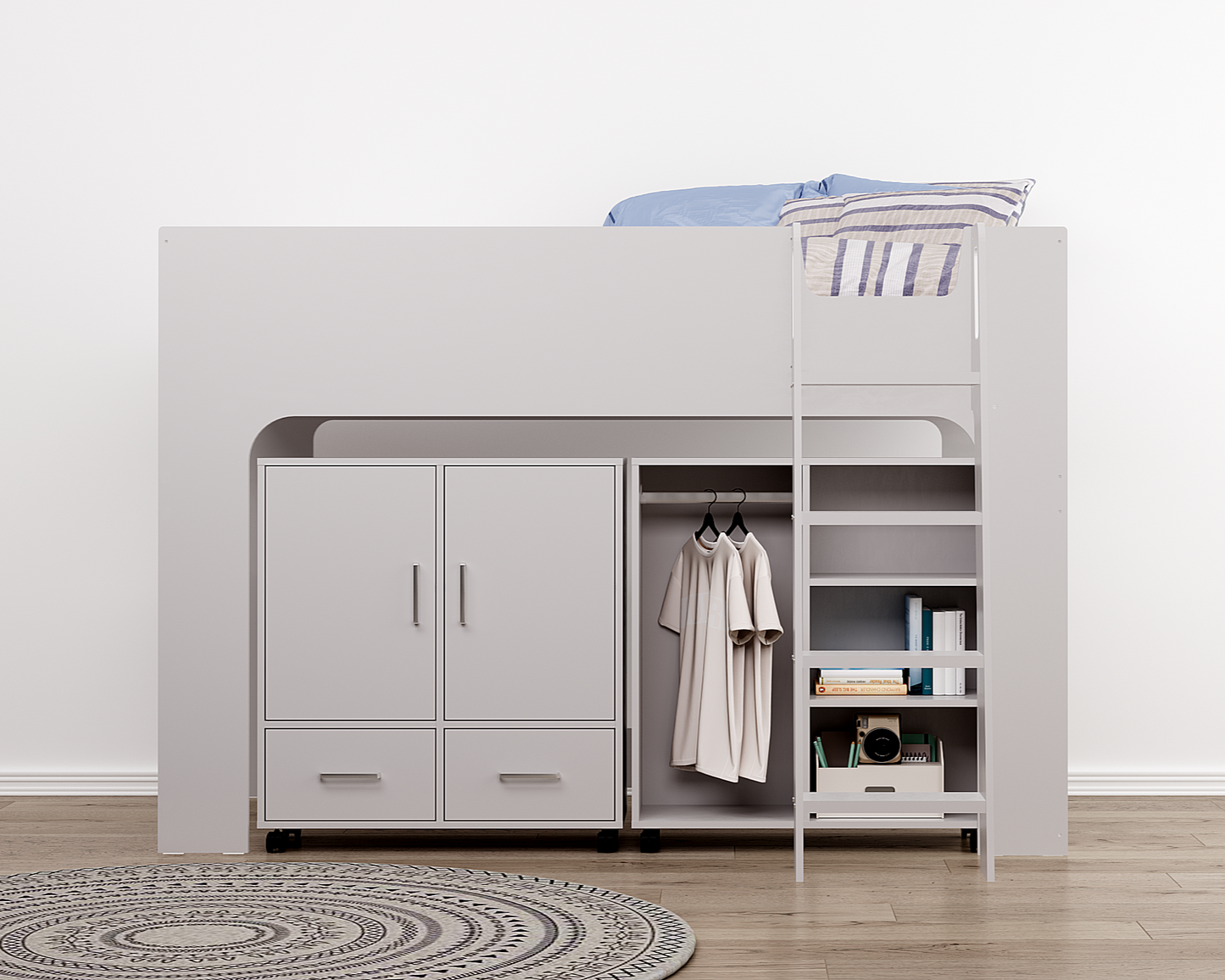 Flintshire Eden Mid Sleeper Grey-Kidzzz Beds