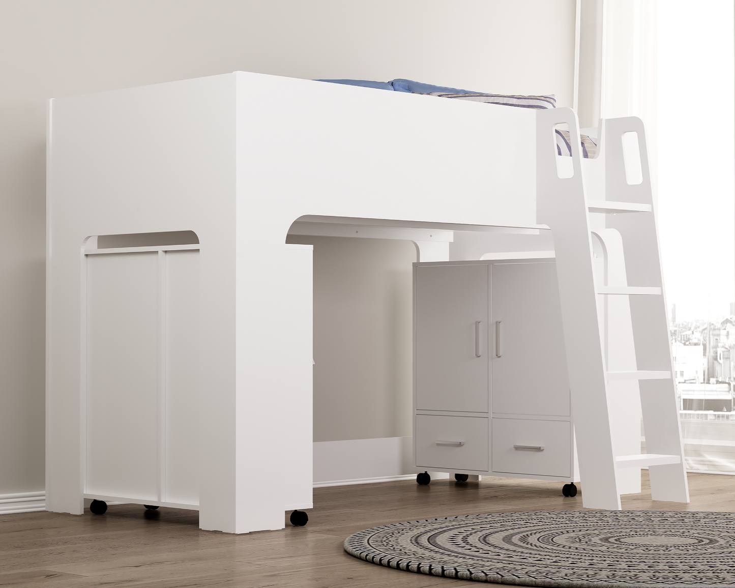 Flintshire Eden Mid Sleeper White From Side-Kidzzz Beds