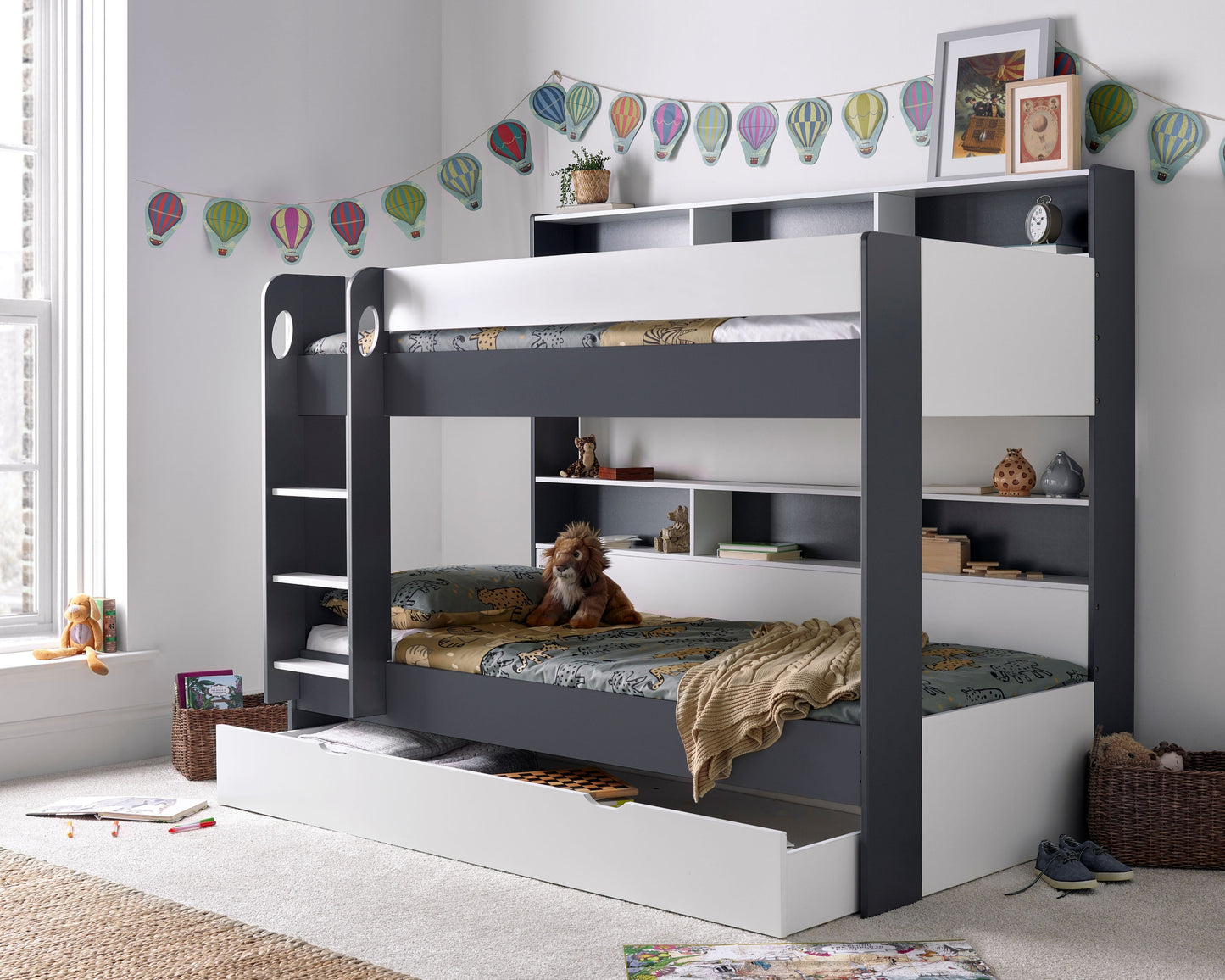 Bedmaster Oliver Bunk Bed Grey And White-Better Bed Company