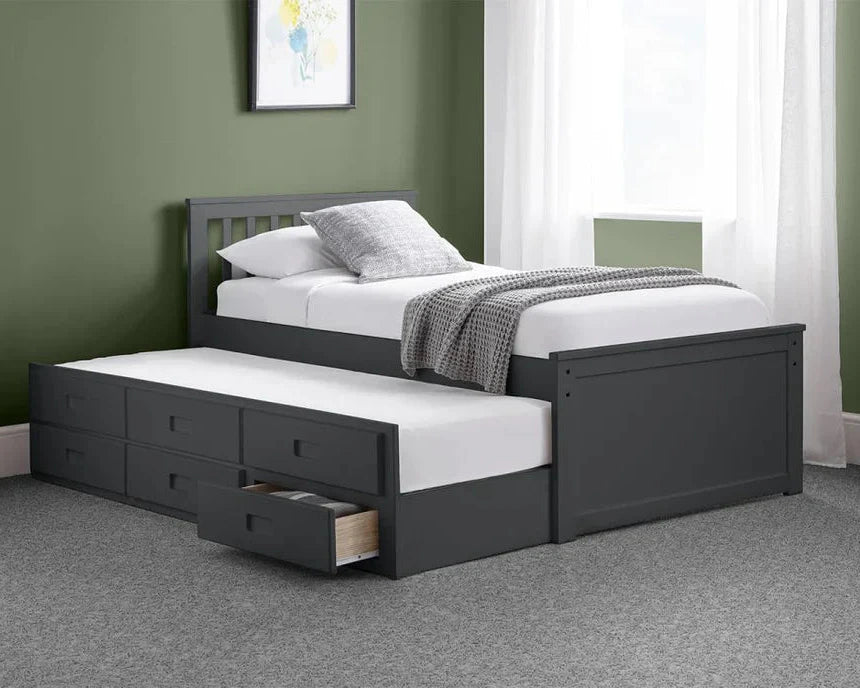 Troy Single Wooden Storage Guest Bed