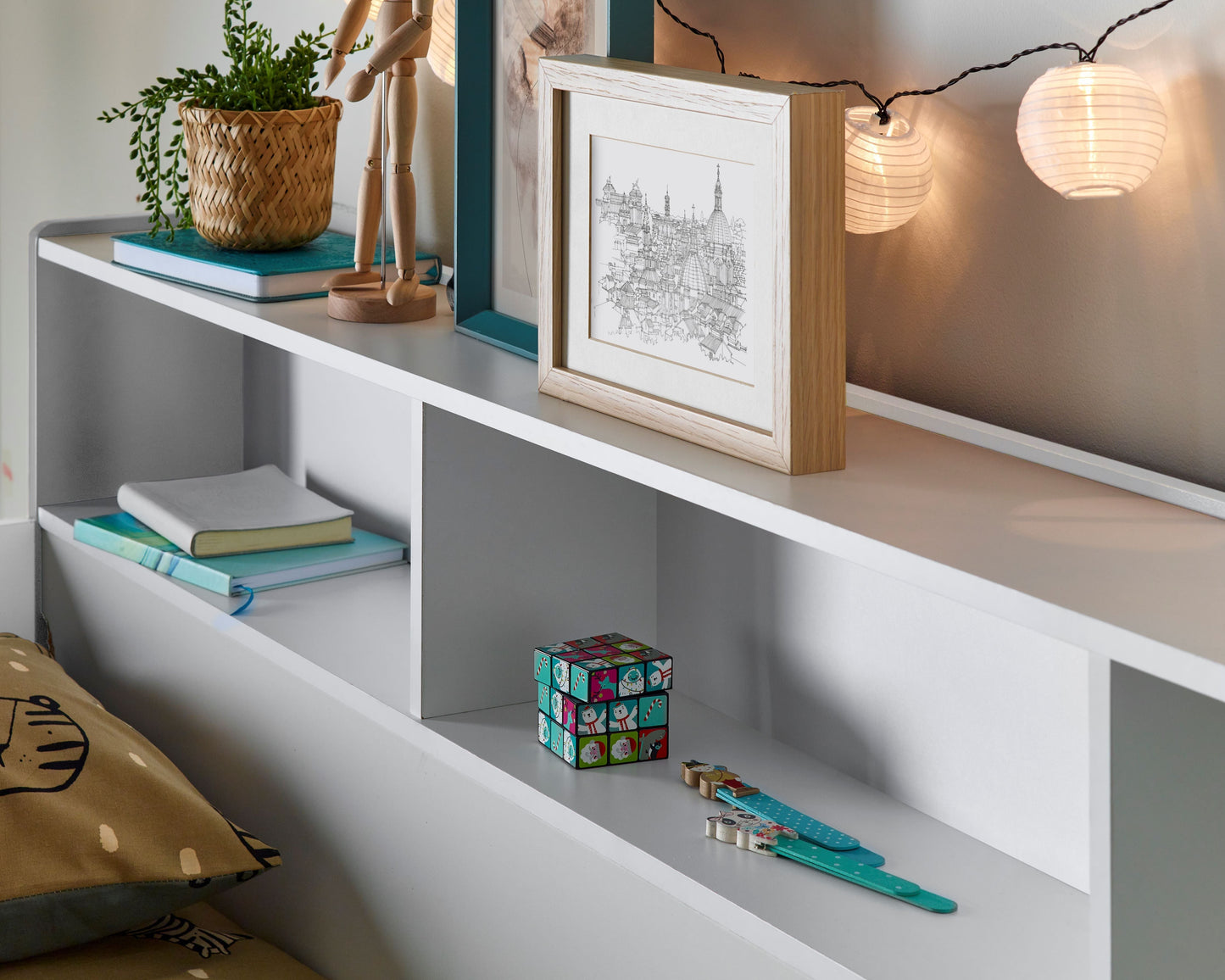 Bedmaster Oliver Bunk Bed Shelving Close Up-Better Bed Company