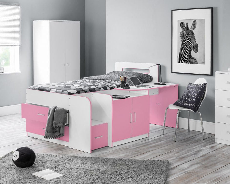 Julian Bowen Cookie Cabin Bed Pink-Better Bed Company