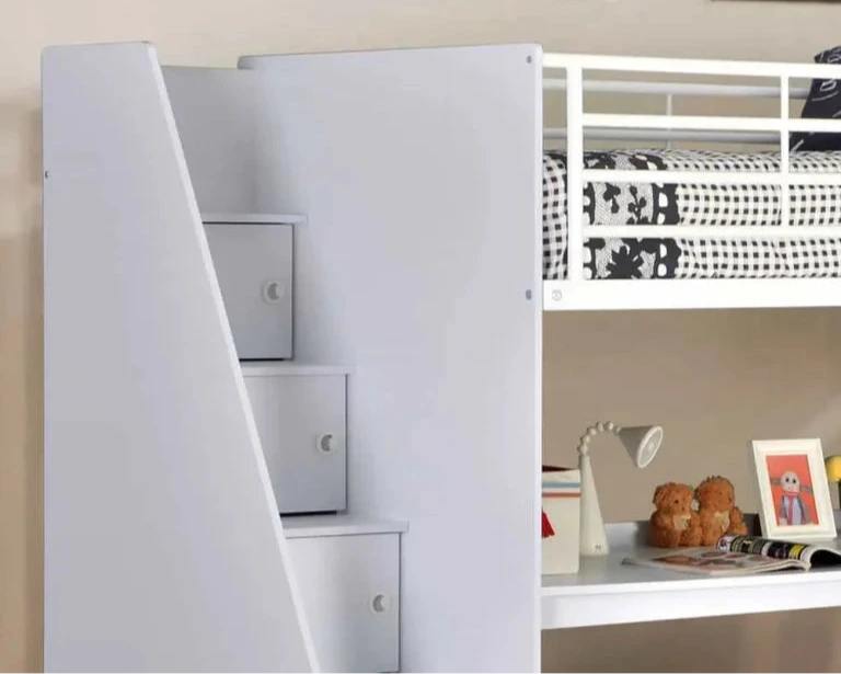 Flintshire Furniture Dakota High Sleeper White Ladder Close Up-Better Bed Company