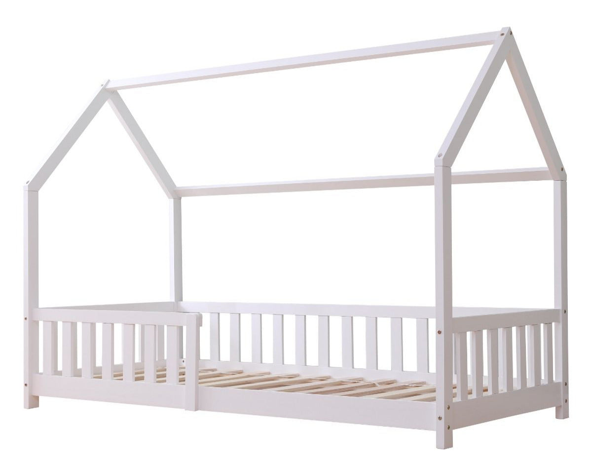 Kids Bunk Beds Freya White Wooden Play House Bed With Slats On Show-Better Bed Company