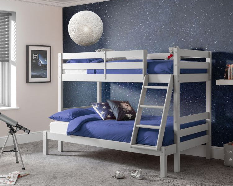 Julian Bowen Merlin Triple Sleeper Bunk Bed Grey-Better Bed Company