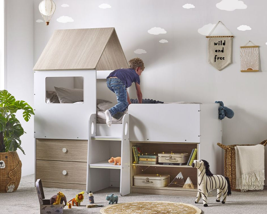 Julian Bowen Orpheus Midsleeper Pale Wood And White-Better Bed Company