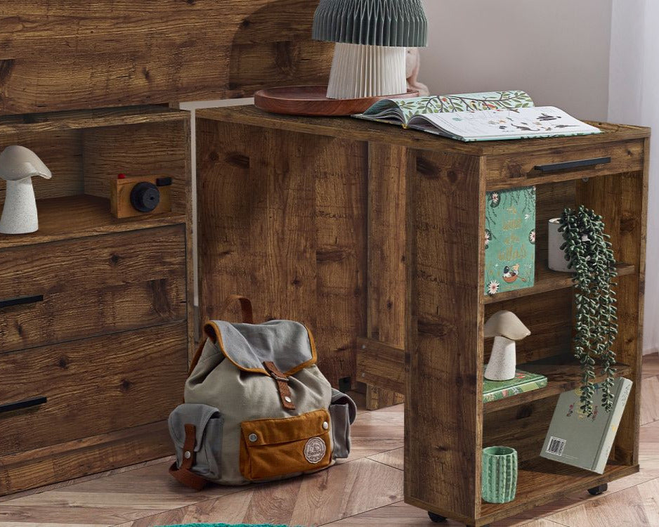 Julian Bowen Otis Midsleeper Wood With Desk Pulled Out-Better Bed Company