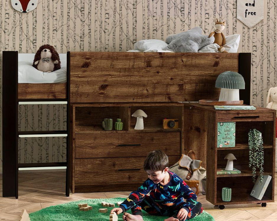 Julian Bowen Otis Midsleeper Urban Rustic And Black-Better Bed Company