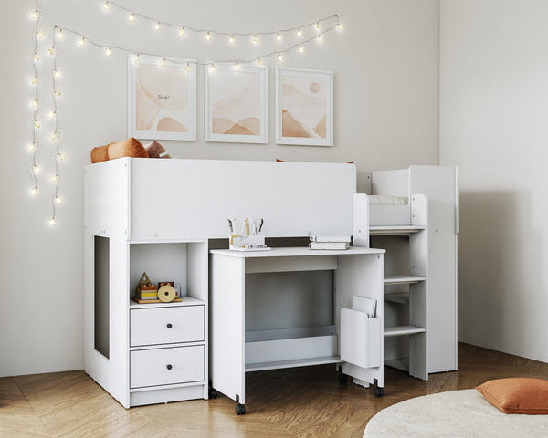 Flintshire Marley Mid Sleeper White From Side-Better Bed Company