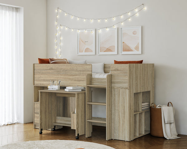 Flintshire Marley Mid Sleeper Oak From Side-Better Bed Company