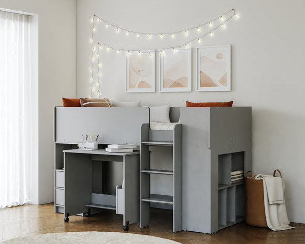 Flintshire Marley Mid Sleeper Grey From Side-Better Bed Company