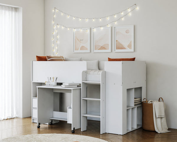 Flintshire Marley Mid Sleeper White From Side-Better Bed Company
