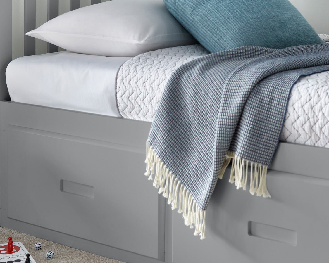 Bedmaster Quest Wooden 3 Drawer Bed Grey Details-Better Bed Company