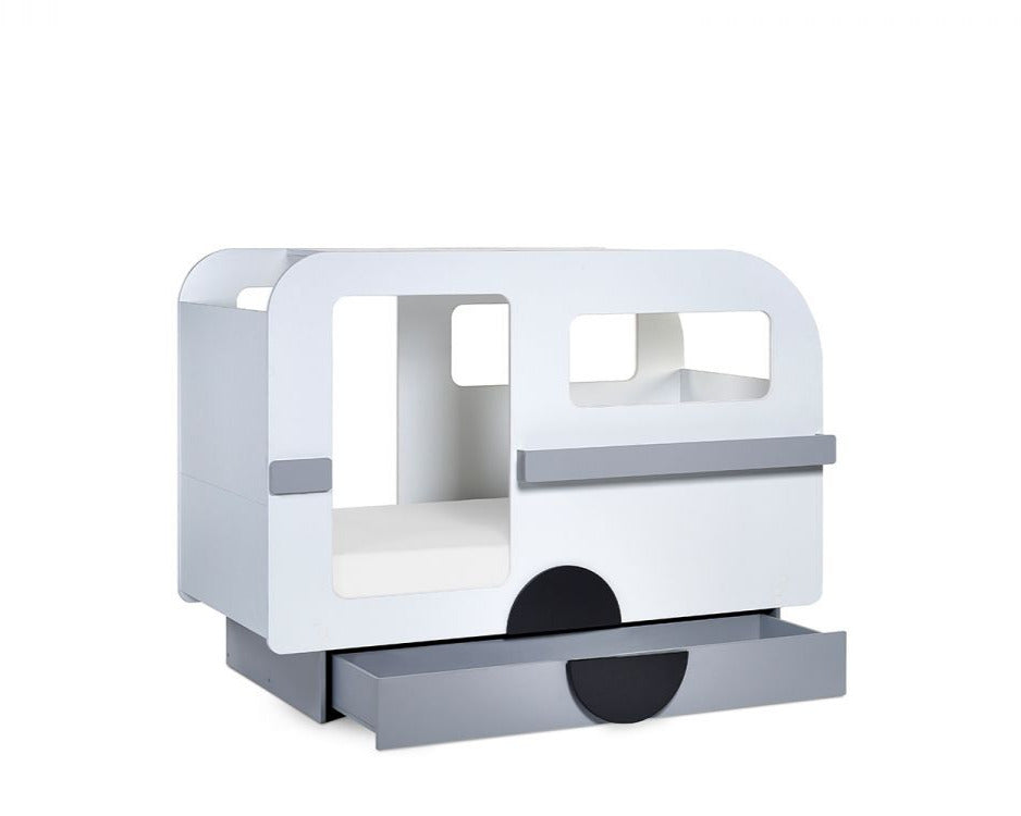 Julian Bowen Tourer Caravan Bed White Background Drawer Open-Better Bed Company