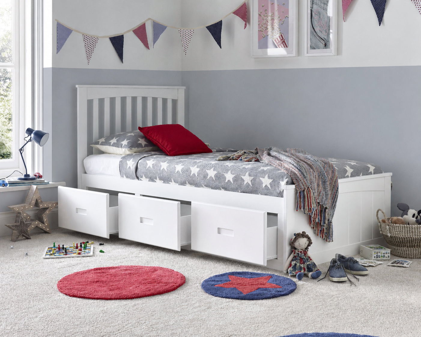 Bedmaster Quest Single Wooden Drawer Bed Frame Drawers Open-Kidzzz Beds