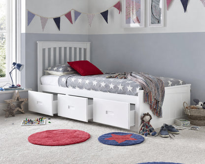 Bedmaster Quest Single Wooden Drawer Bed Frame Drawers Open-Kidzzz Beds