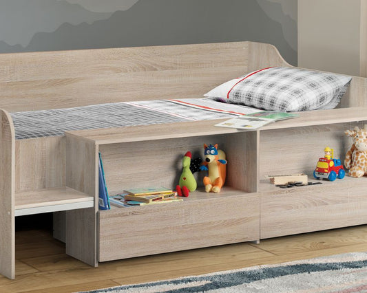Julian Bowen Stella Low Sleeper Bed Oak Close Up-Better Bed Company