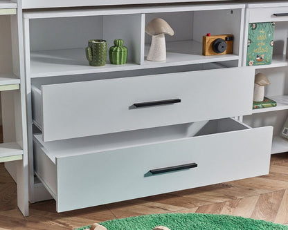 Julian Bowen Otis Midsleeper White Drawers Pulled Out-Better Bed Company