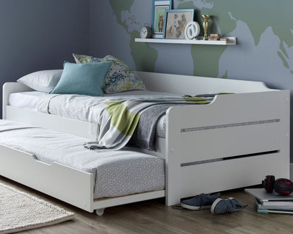 Bedmaster Copella White Wooden Guest Bed With Trundle