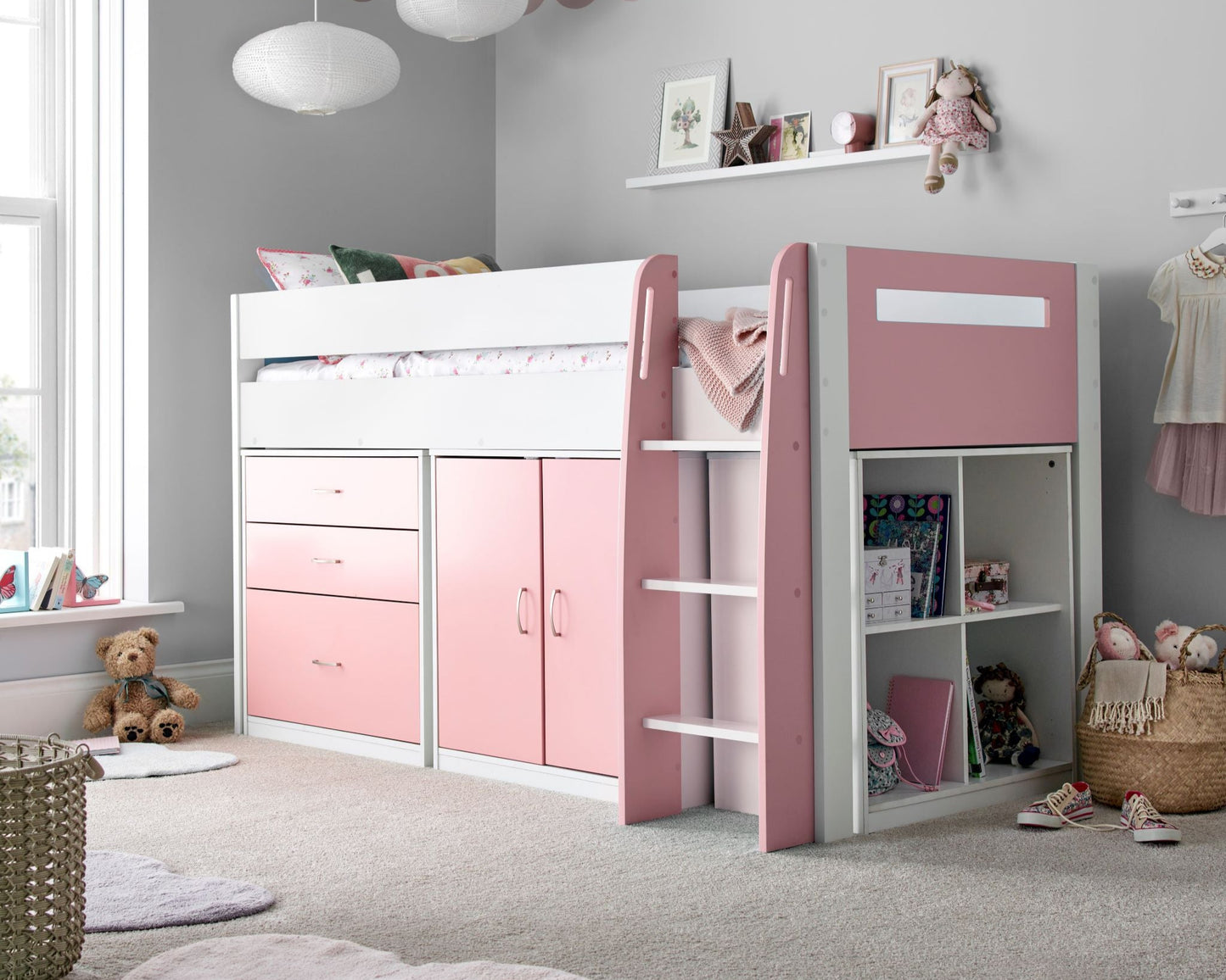 Bedmaster Lacy Midsleeper Bed Pink-Better Bed Company