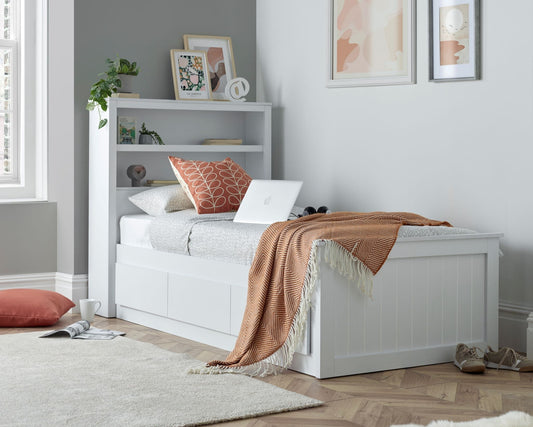 Bedmaster Enzo White Wooden 3 Drawer Storage Bed-Better Bed Company