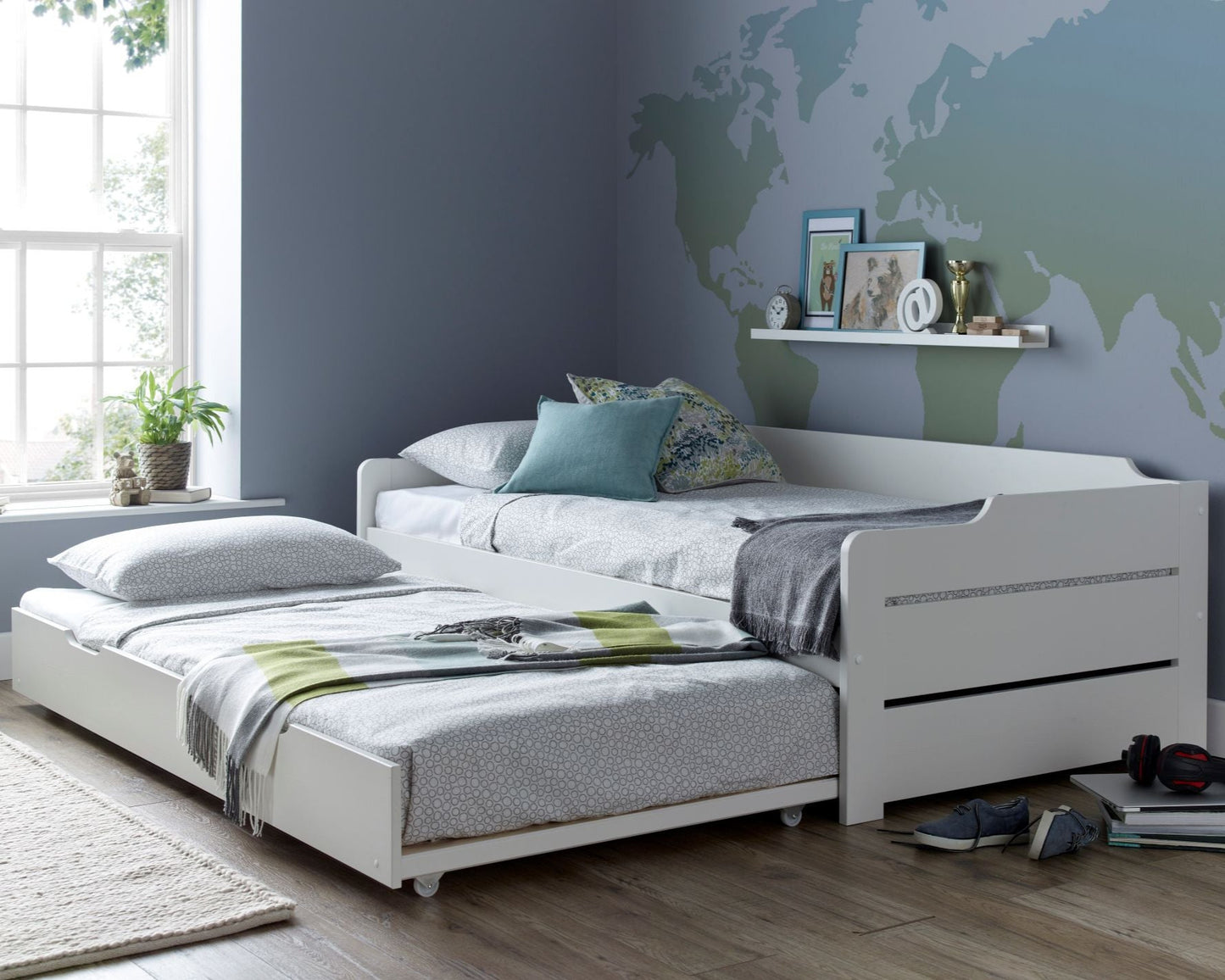 Bedmaster Copella White Wooden Guest Bed With Trundle