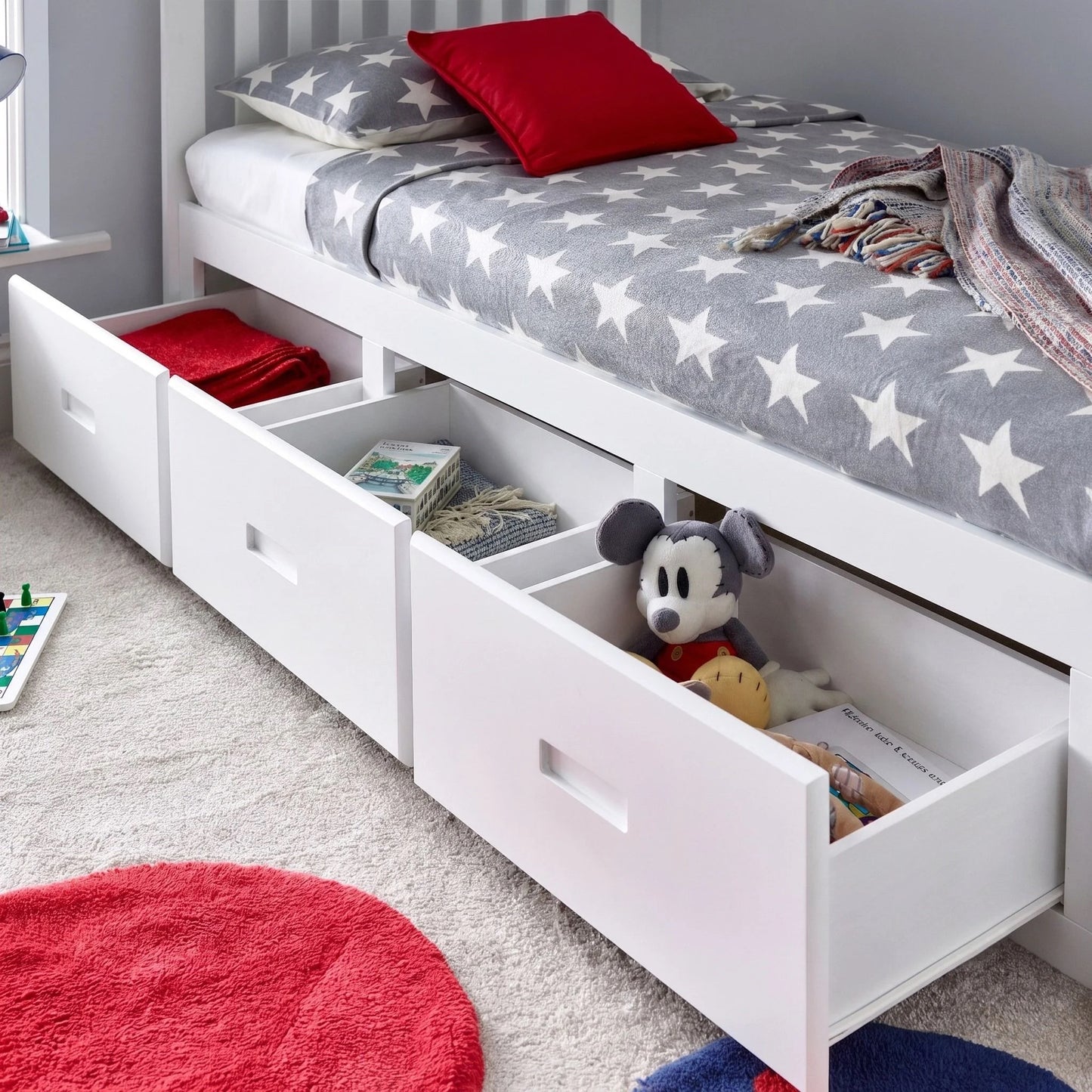 Bedmaster Quest Single Wooden Drawer Bed Frame Inside Drawers-Kidzzz Beds