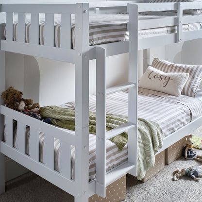 Bedmaster Icon Kids Single Wooden Bunk Bed White Ladder-Kidzzz Beds