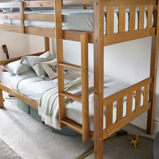 Bedmaster Icon Kids Single Wooden Bunk Bed Pine Ladder-Kidzzz Beds