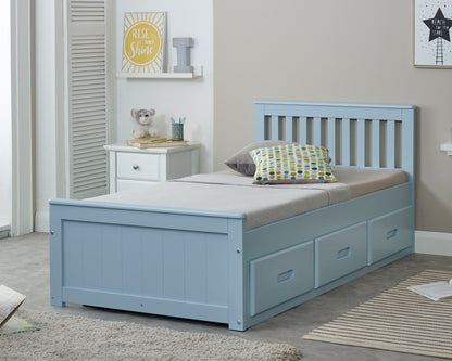 Birmingham Wooden Storage Drawer Bed Frame Blue-Kidzzz Beds
