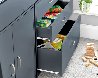 Bedmaster Lacy Midsleeper Bed Drawers Open Grey-Better Bed Company