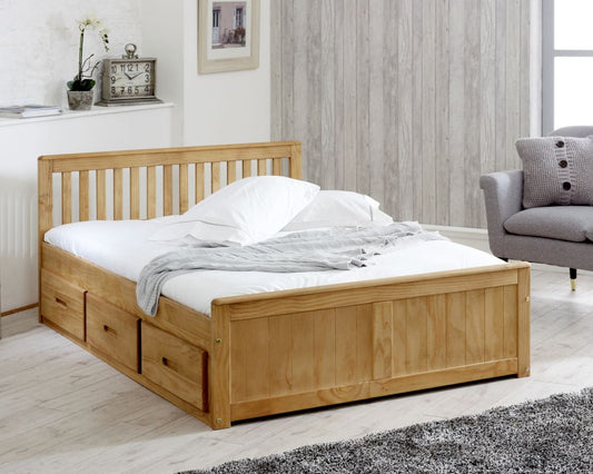Birmingham Wooden Storage Drawer Bed Frame Wood In Bedroom-Kidzzz Beds