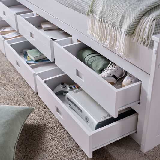 Bedmaster Nova Wooden 6 Drawer Storage Bed Drawers Inside Drawers-Kidzzz Beds
