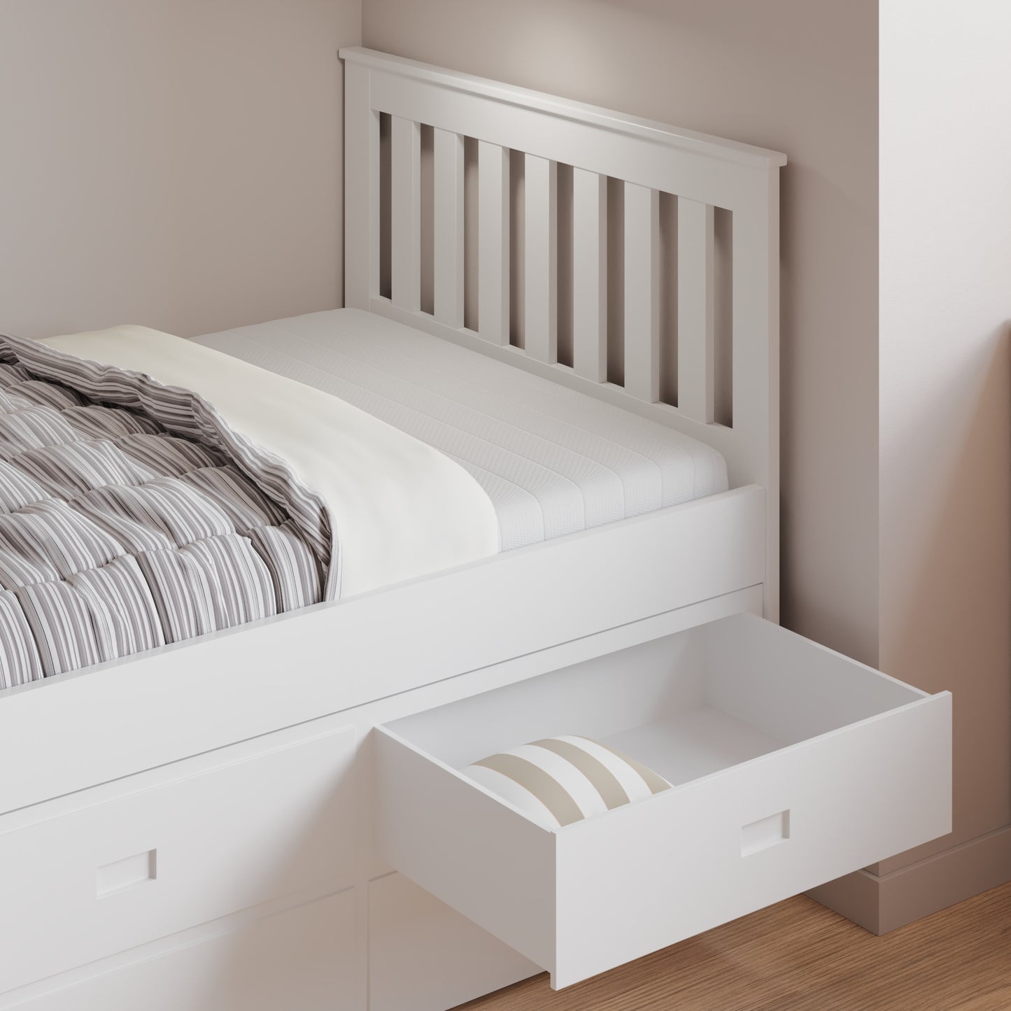 Bedmaster Nova Wooden 6 Drawer Storage Bed Top Drawer Open-Kidzzz Beds