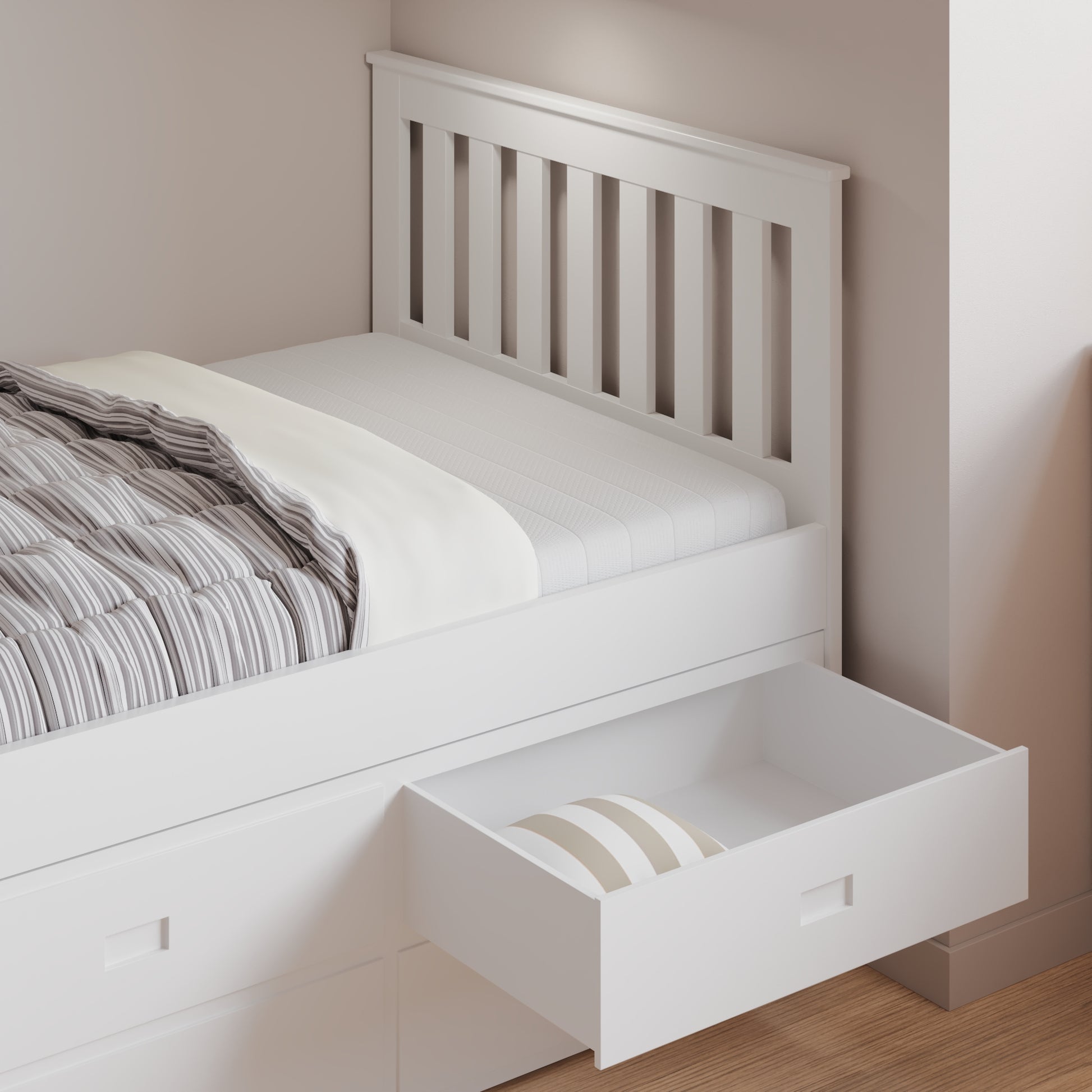Bedmaster Nova Wooden 6 Drawer Storage Bed Top Drawer Open-Kidzzz Beds
