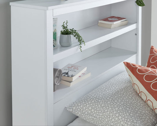 Bedmaster Enzo White Wooden 3 Drawer Storage Bed Shelf Close Up-Better Bed Company