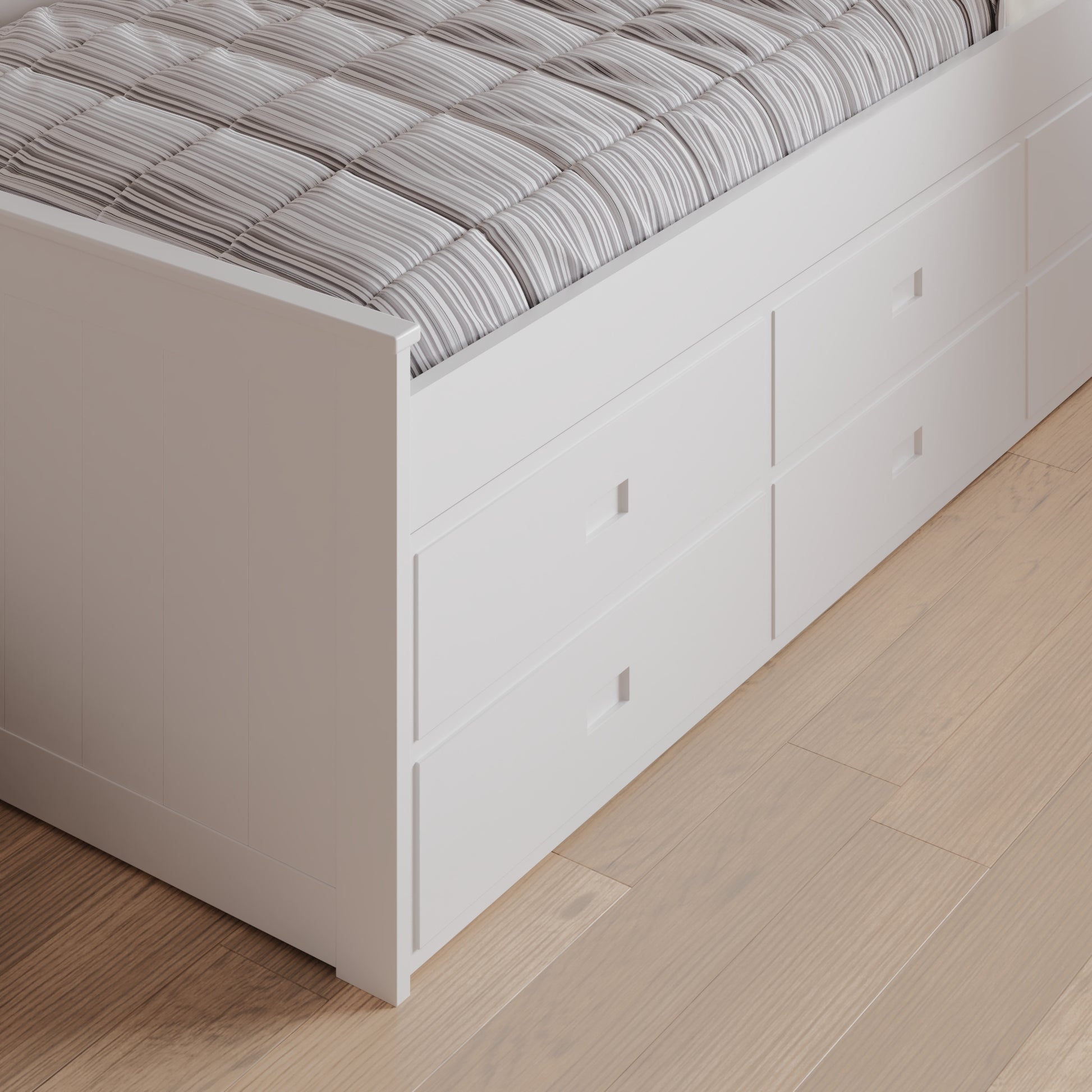 Bedmaster Nova Wooden 6 Drawer Storage Bed Footbaord Close Up-Kidzzz Beds