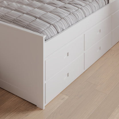 Bedmaster Nova Wooden 6 Drawer Storage Bed Footbaord Close Up-Kidzzz Beds