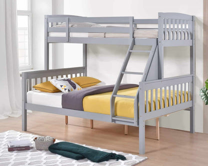 Heartlands Ashbrook Solid Wood Triple Bunk Bed Grey-Kidzzz Beds