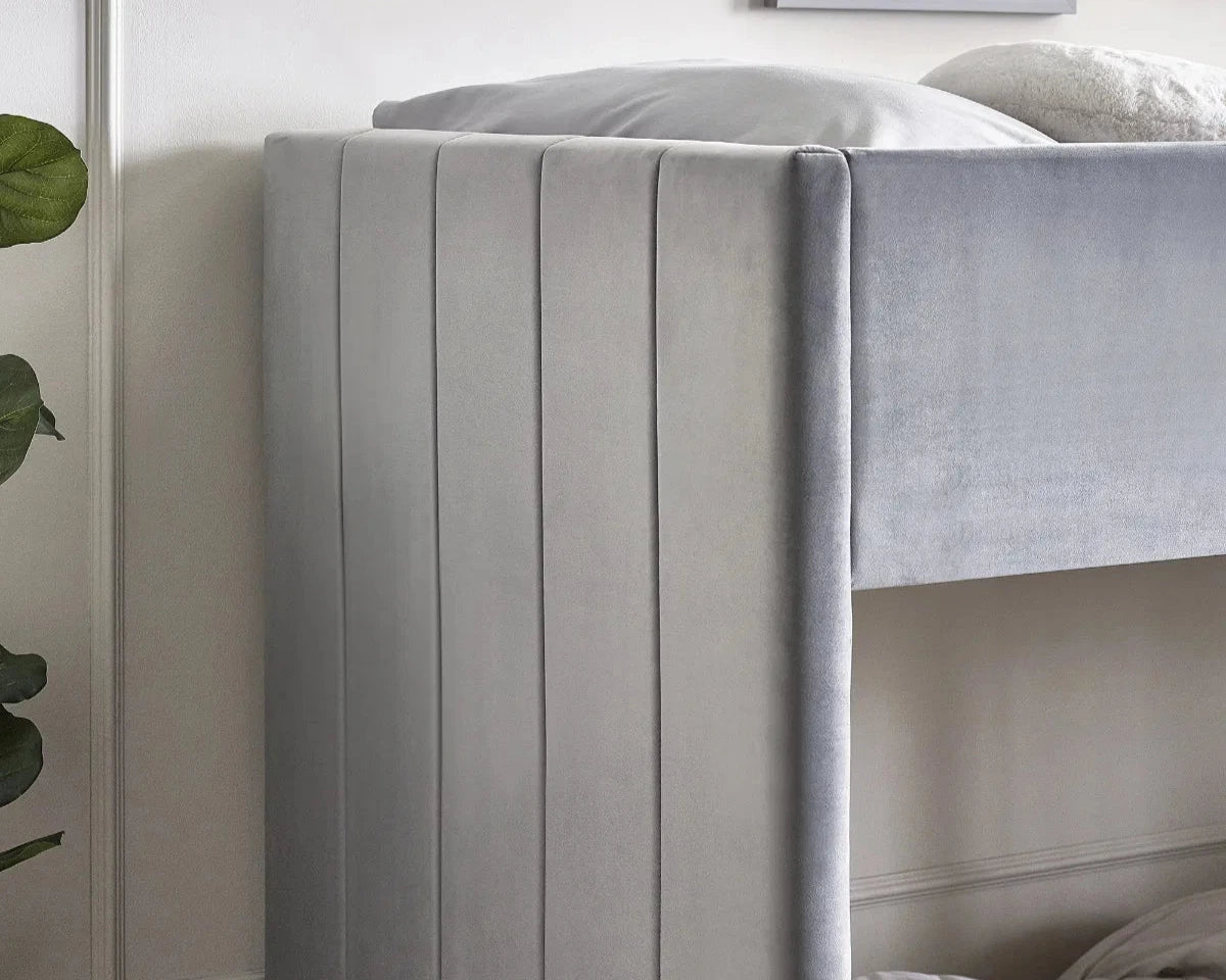 Julian Bowen Dayton Bunk Bed Grey Velvet-Better Bed Company