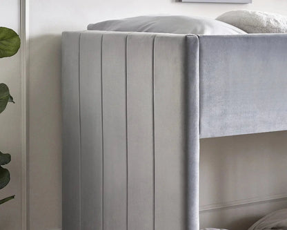 Julian Bowen Dayton Bunk Bed Grey Velvet-Better Bed Company