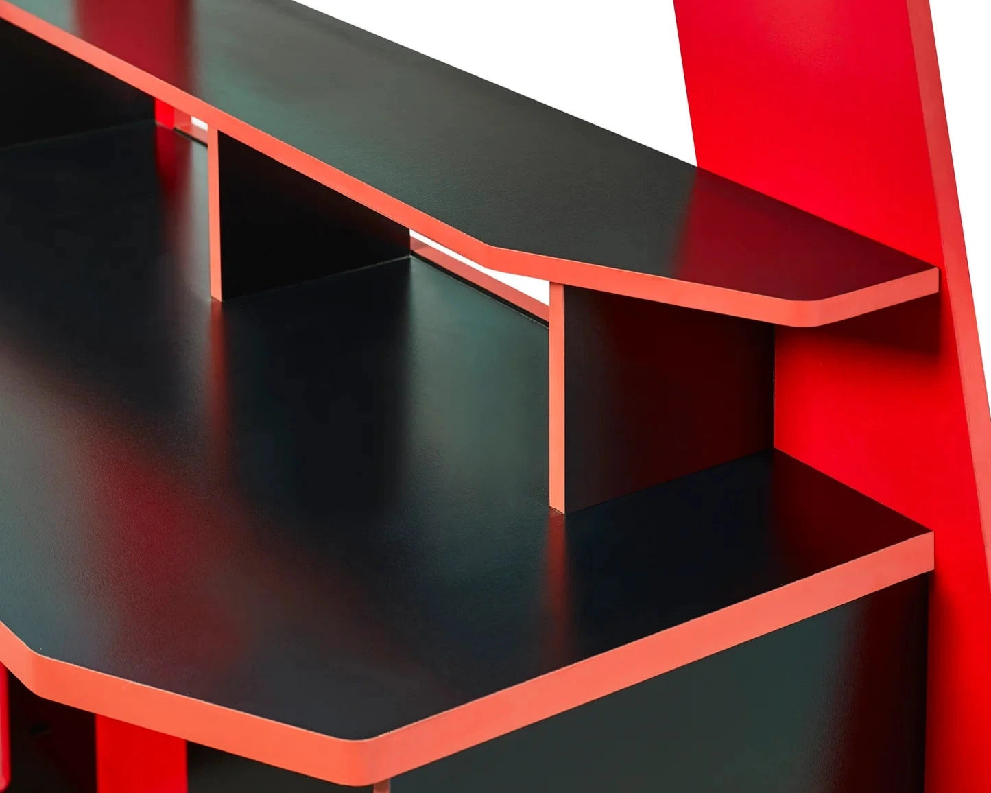 Julian Bowen Eagle Single Wooden Storage Gaming High Sleeper With Desk Shelf Close Up-Kidzzz Beds