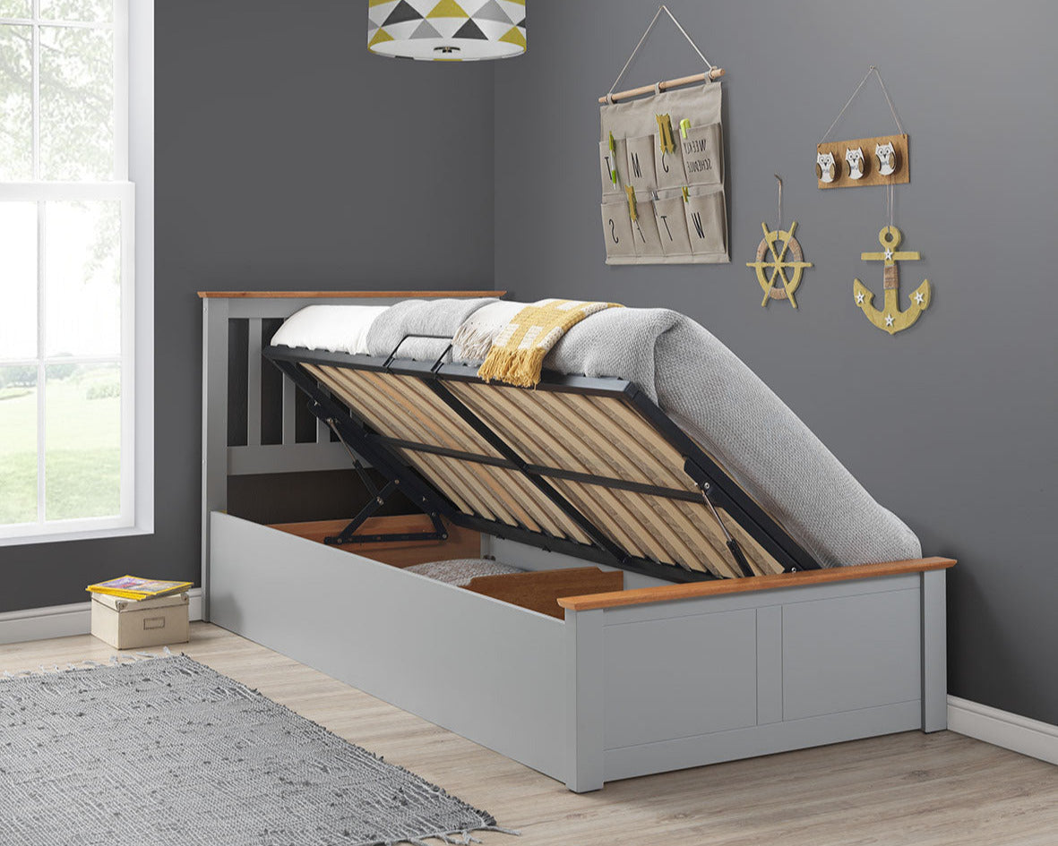Bedmaster Francis Ottoman Bed Open Grey-Better Bed Company 
