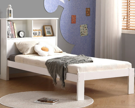 Beatriz Single Wooden Storage Bookcase Bed-Kidzzz Beds