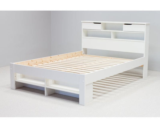 Bedmaster Fabio Wooden Storage Bookcase Bed Frame From Front-Kidzzz Beds